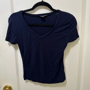 Banana Republic Dark Blue V-Neck Tee